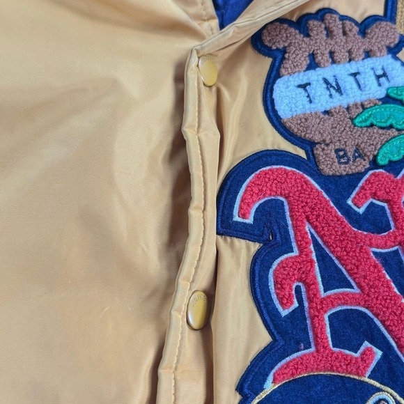 10 Deep Tenth Division Patchwork Varsity Jacket Mens Small Yellow Graphic - Picture 11 of 16